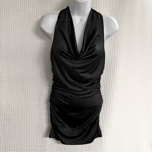 Sele ladies, deep V-neck draped sleeveless mini dress size small